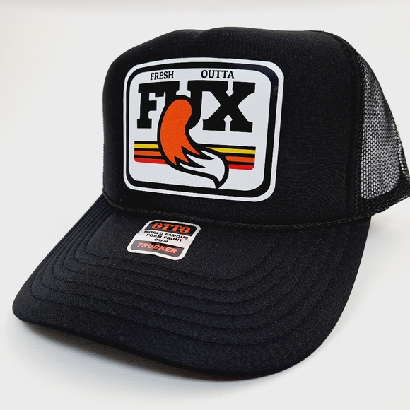 Fresh Outta Fux Foam Mesh Trucker Snapback Hat Cap Black - Picture 2 of 4